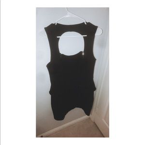 Peplum black dress with zipper detailing